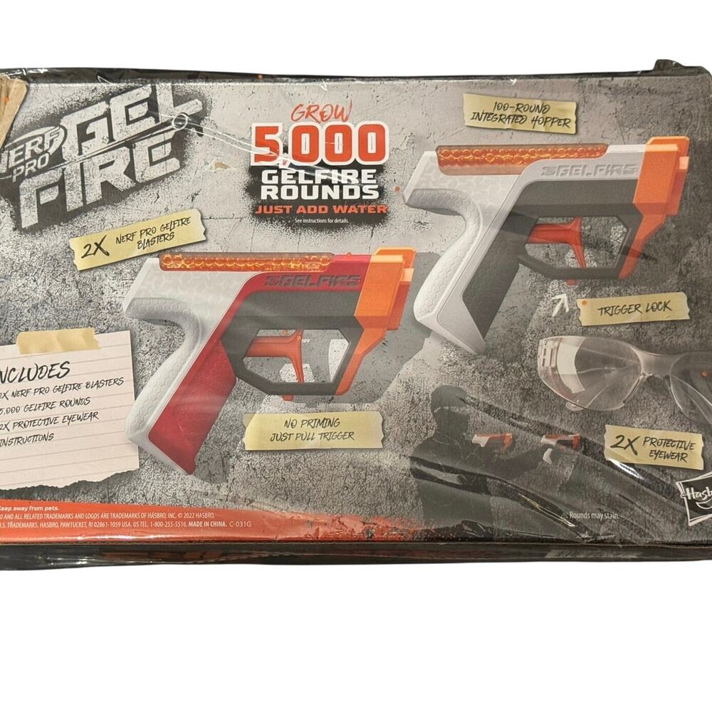 NERF Pro Gelfire Legion Blaster + 5,000 GelFire Rounds + Hopper & Eyewear New